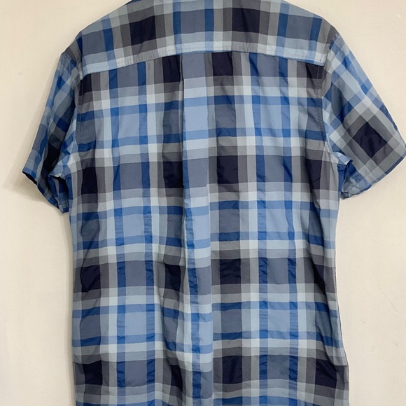 Eddie Bauer Men’s  Performance Blue Plaid Short Sleeve Button-Down Shirt Size M - Picture 2 of 8